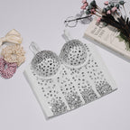 's Corset Beaded Sequ Waist Strap Three Dimensional With Chest