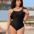 Shoulder Lace One-piece Swimwear