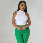 Women's Cropped Sleeveless Sports Tank Top