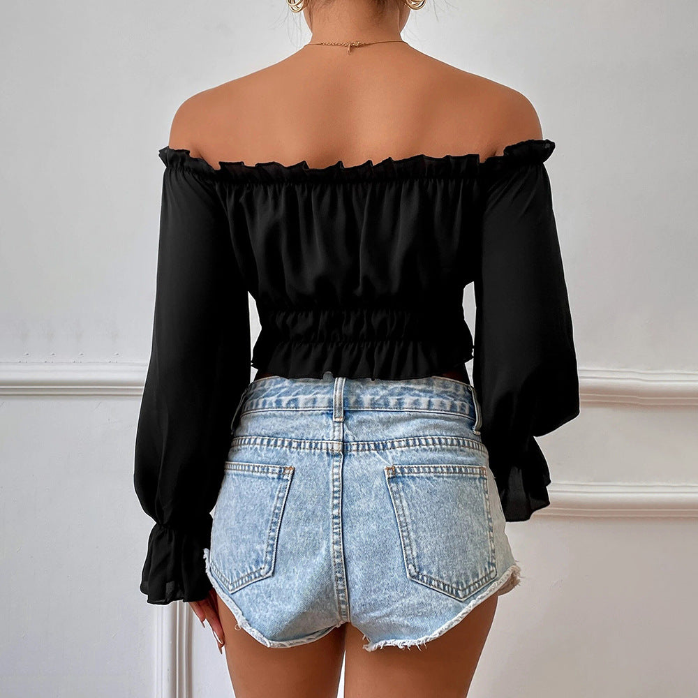 Women's Long-Sleeve Waist-Fit Casual Top