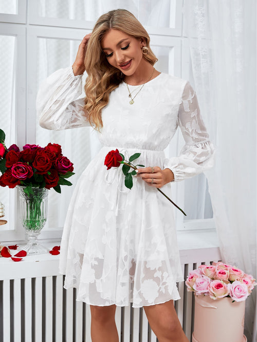 Women's Women Spring Autumn Summer Elegant Floral Dress Long Sleeve Dress