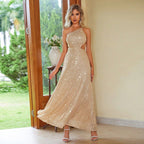 Women's Off-Shoulder Sequined Prom Dress