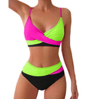Color Matching Bikini Swimwear