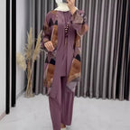 Casual Printed Thin Breathable High-Waist Trousers Lined Coat Three Pieces