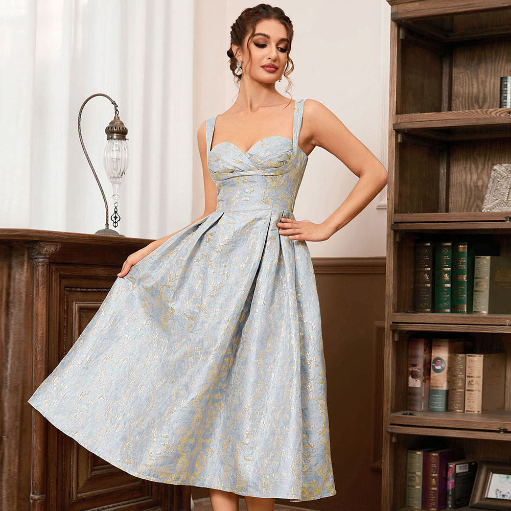 Women's Suspenders Princess Dress Three Dimensional Floral Sleeveless