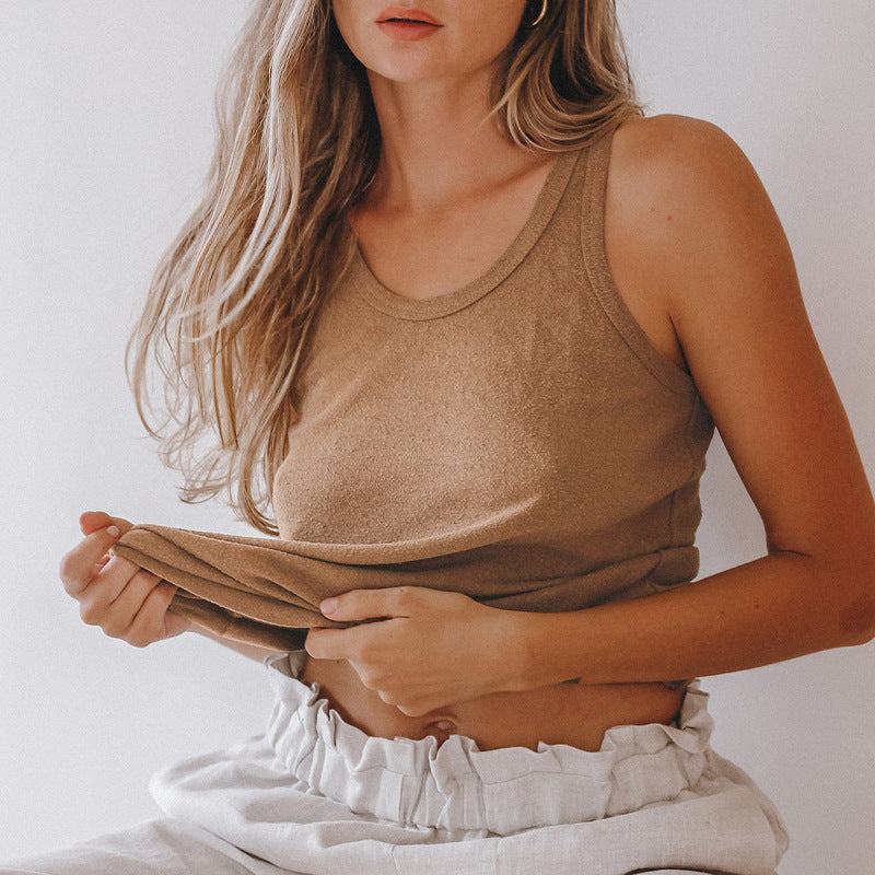 Women's Cotton Linen Minimalist Sleeveless Top