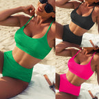 Solid Color Bikini Swimwear