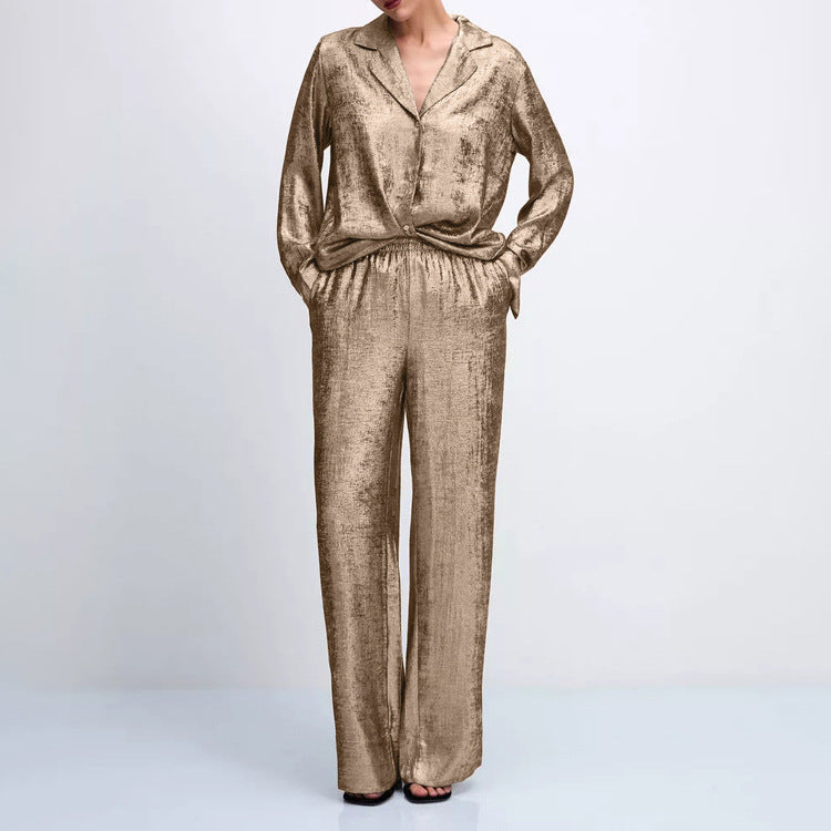 Striped Vest & Wide-Leg Pants Set