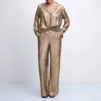 Striped Vest & Wide-Leg Pants Set