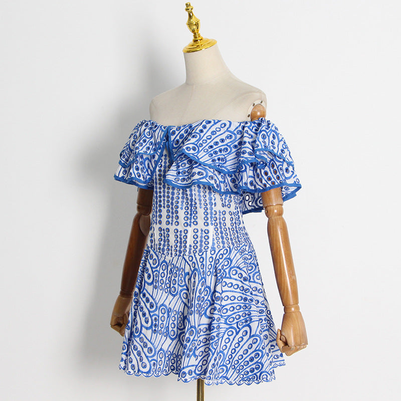 Women's Embroidered Off-Shoulder Mini Dress