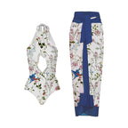 Printed Mesh One-piece Swimwear