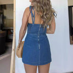 Slit Sling Denim Dress