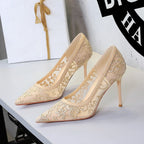 Women's Floral Lace Stiletto Heels