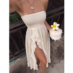 Women's Asymmetric Ruffle Midi Dress