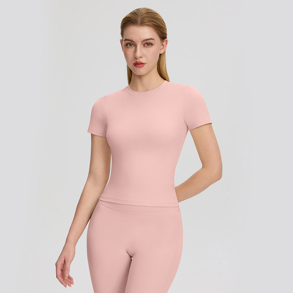 Women Summer Cloud Sense Yoga Short Sleeve Breathable Quick
