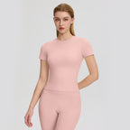 Women Summer Cloud Sense Yoga Short Sleeve Breathable Quick