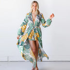 Bohemian Printed Long-Sleeve Maxi Dress
