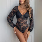 V Neck Lace Boned Slim Jumpsuit