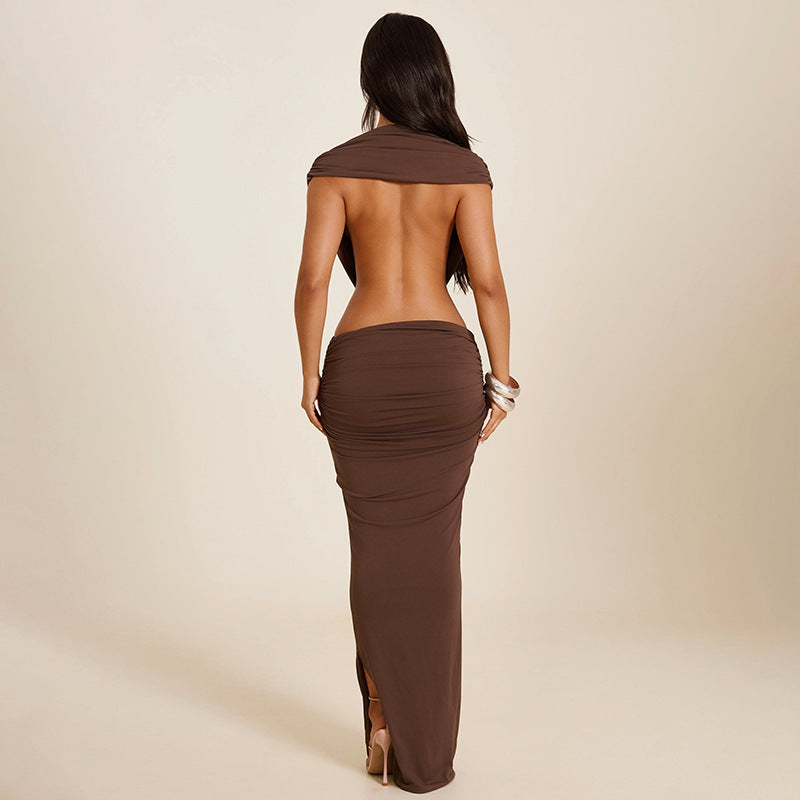 Women's Backless Halter Dress