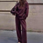 Women's Loose Sweater and Wide-Leg Pants Set