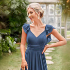 Women's Chiffon V-Neck Evening Dress
