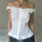 Women's Cold Shoulder Sleeveless Cardigan Shirt