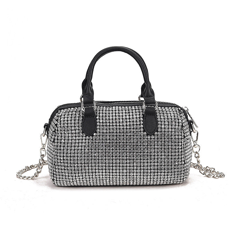 Rhinestone Chain Boston Handbag
