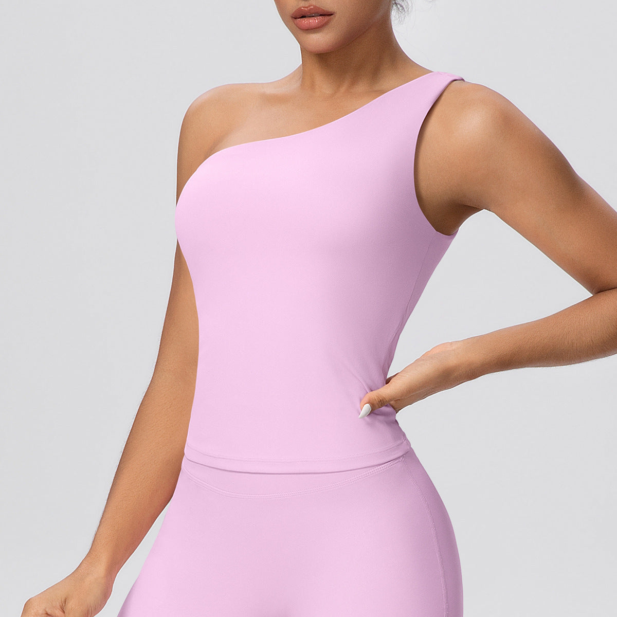 Women's One-Shoulder Shaping Yoga Top