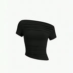 Women's Asymmetric Ruched One-Shoulder Crop Top