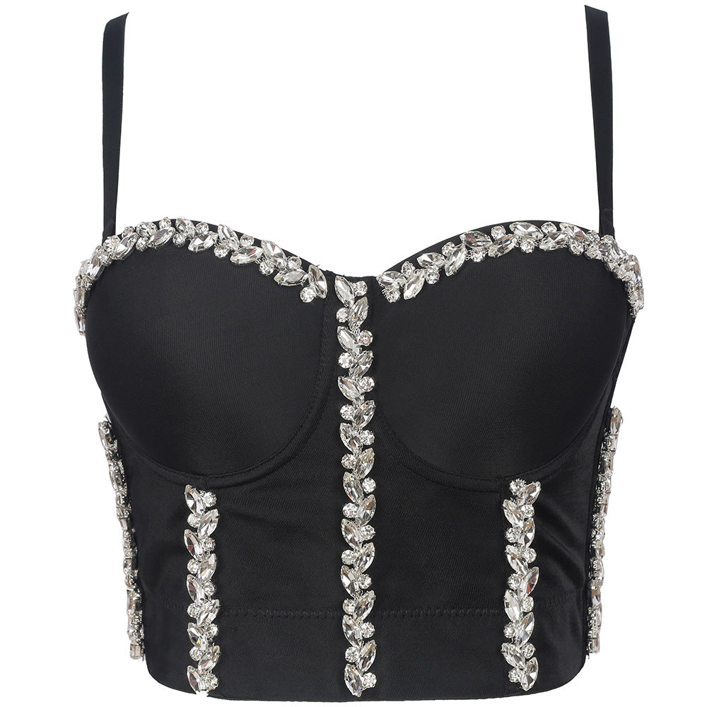 's Drill Chain Camisole Beaded Wrapped Chest Shaping Non-Slip
