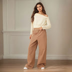 Women's Autumn Winter Long Sleeve Office Date Wear Match Niche Design Pleated Waist Tight One Shoulder Short Length Top For Women