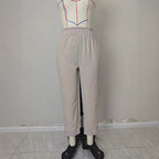 Casual Pants Women Spring Summer Women's Plus Size Women's Clothing Office Pleated High Waist Straight-Leg Pants