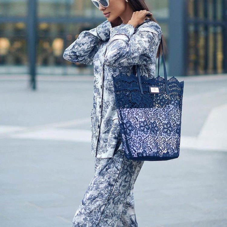 Printed Peter Pan Collar Pants Set