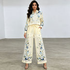 Women's Wide-Leg Top and Pants Two-Piece Set