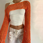 Women's Sweater Solid Color Round Neck Long Sleeve Knitted Blouse