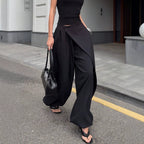 Women's Office Korean Pear Shapes Design Black Pants Slimming Draping Light Luxury Loose Small Casual Pants