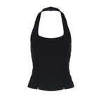 Women's Winter Sexy Backless Cross Halter Tube Top Sexy Short Slim Fitting Suspenders Vest