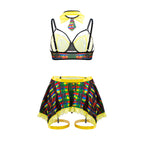 Contrast Color Split Sexy Lingerie Big Chest Small Skirt Sexy Set