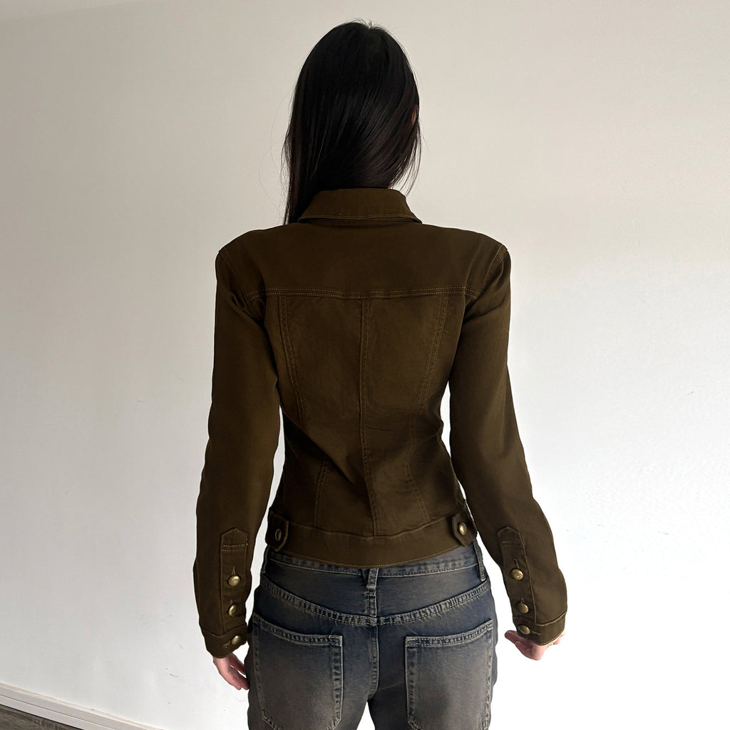 Women's Fitted Denim Button Jacket