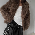 Women's Faux Leather & Faux Fur Coat