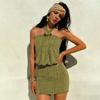 Women's Backless Halter Dress