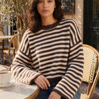 Women's Contrast-Color Striped Sweater