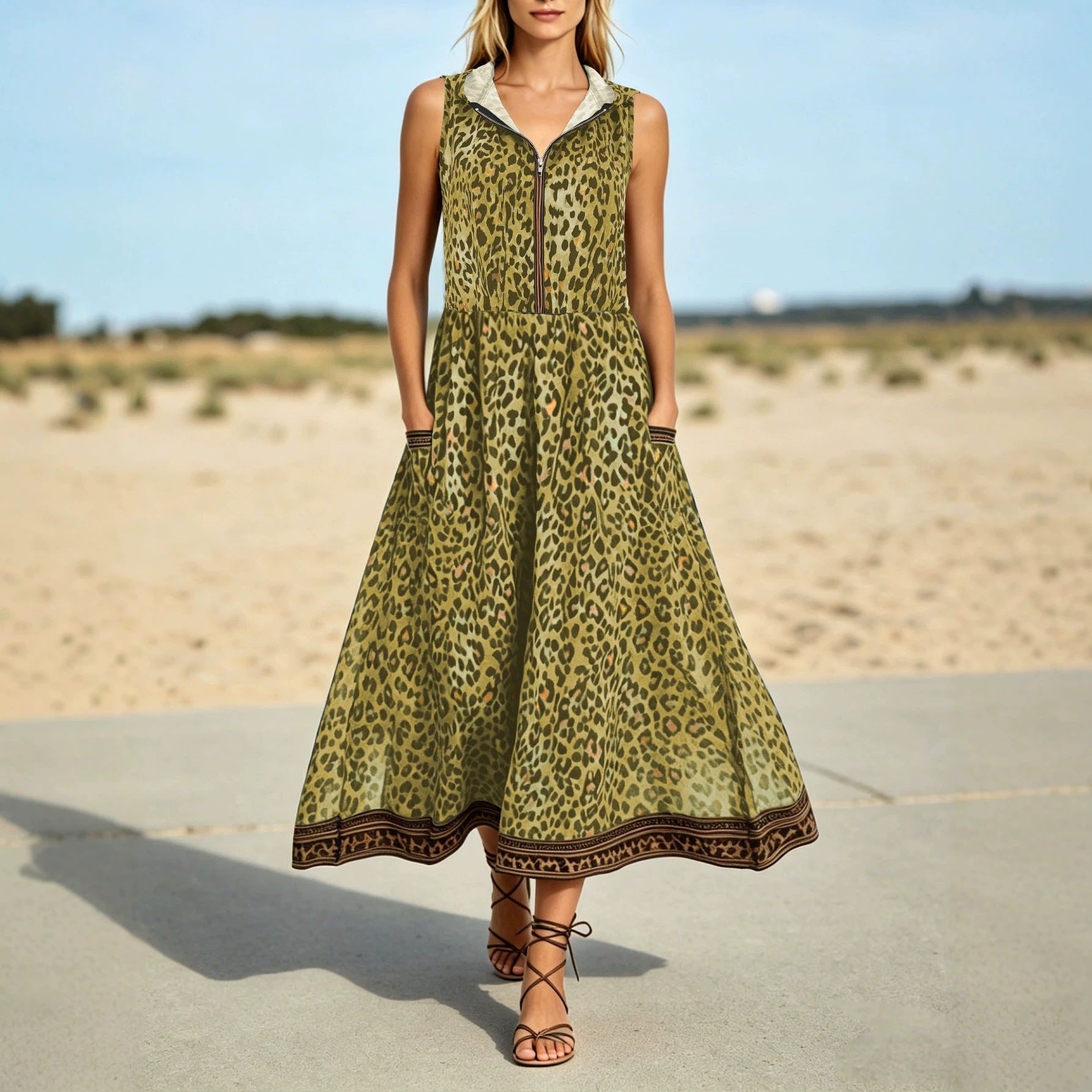 Women's Plus Size Leopard Print Dress
