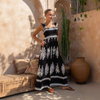 Women's Beach Dress Vacation Printing Slip Dress