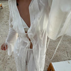Arrival Vacation See through Lace up Waist