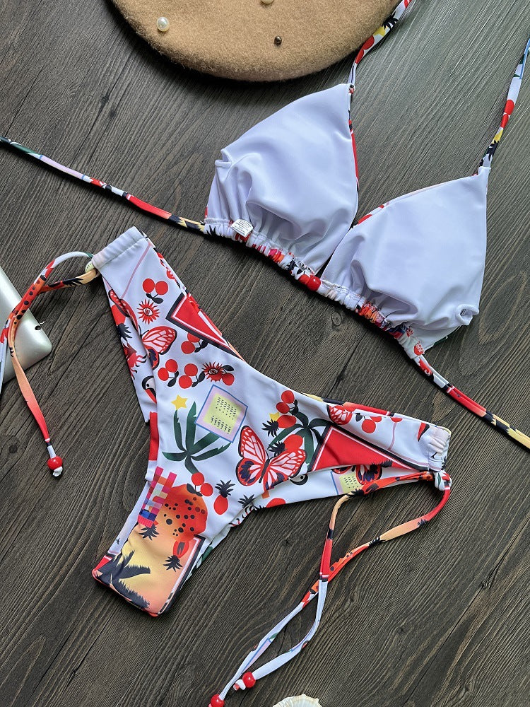Printed Triangle Bikini Swimwear