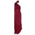Women's 's Satin Backless Lace-Up Maxi Evening Dress