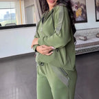Women's Autumn Winter Casual Long Sleeve Pants Sweater Trousers Two