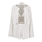 White Knitted Pajamas Lingerie
