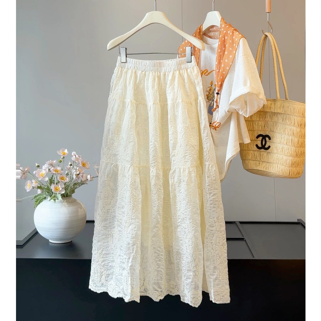 Heavy Duty Jacquard Embroidered Lace Pettiskirt Women